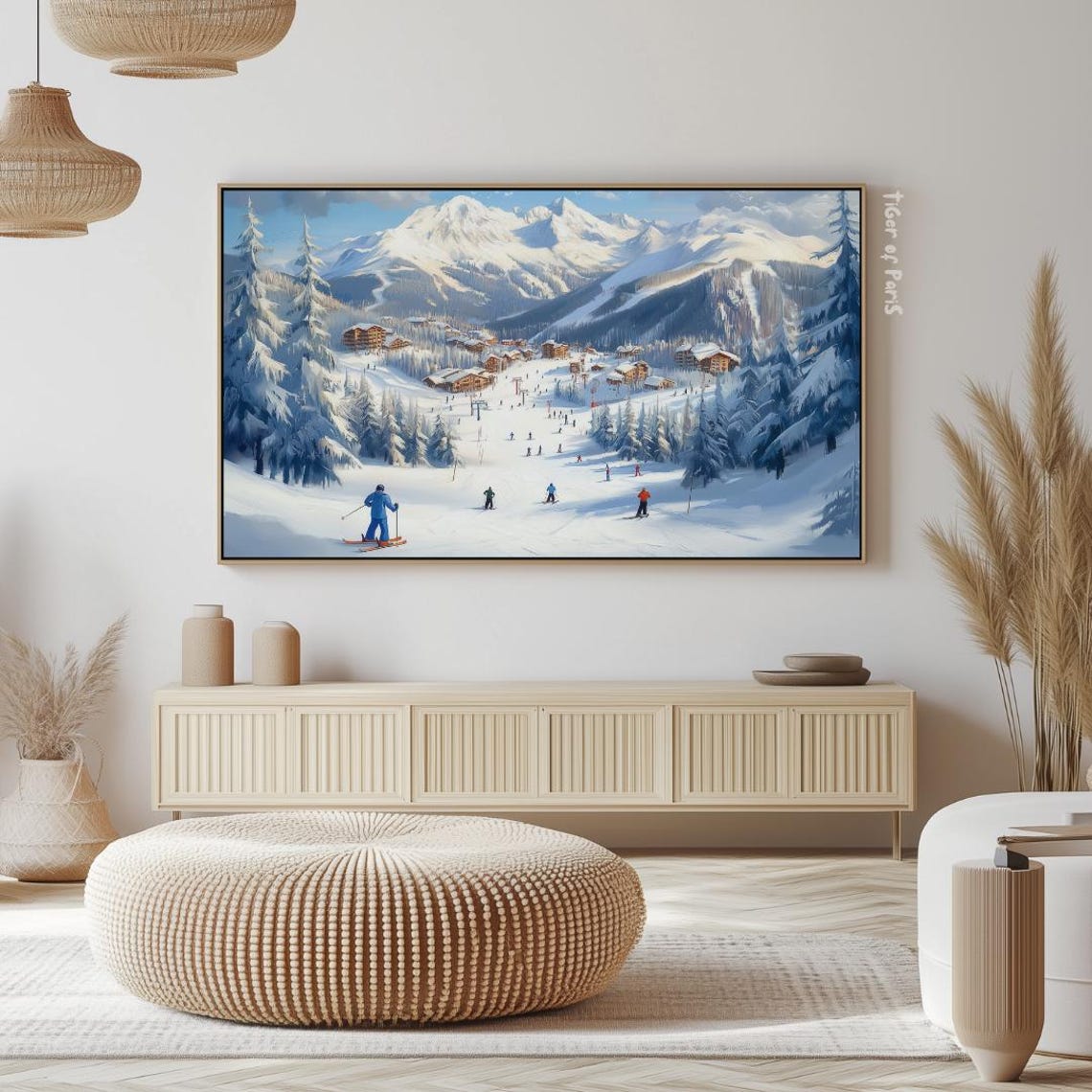 Frame Tv Art Minimalist Blue Sky Decor Serene Landscape Art 169 - Image 2