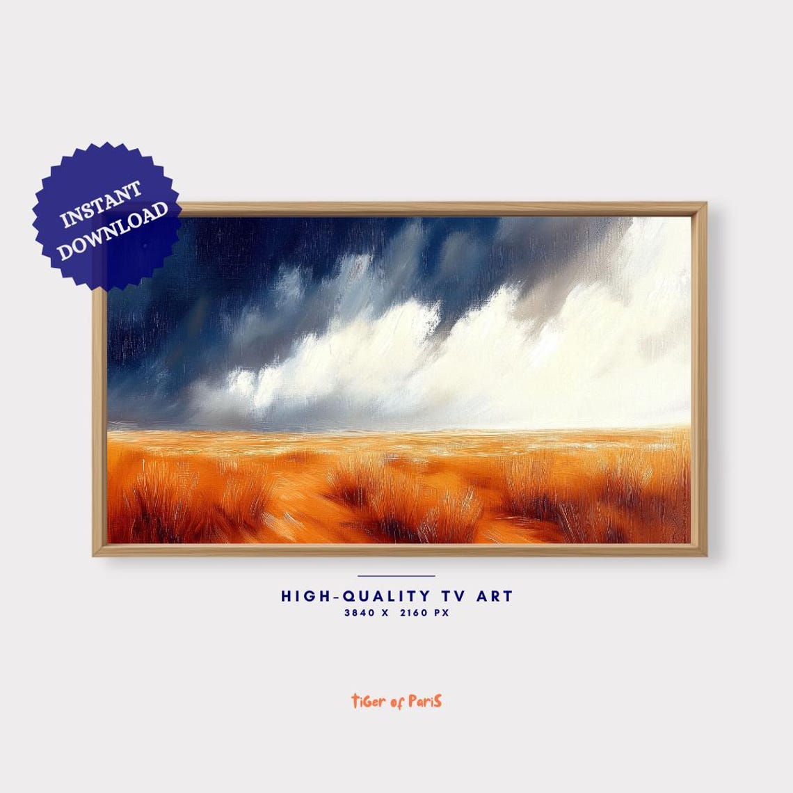 Frame Tv Art Dramatic Sky Over Golden Field Wall Art 169 - Image 4