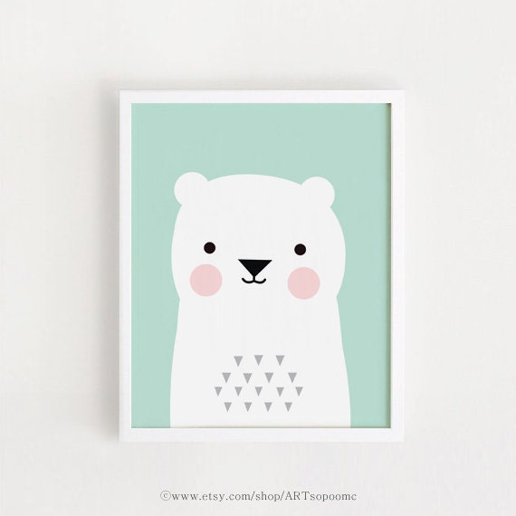 Bear Nursery Art Print Kids Room Decor