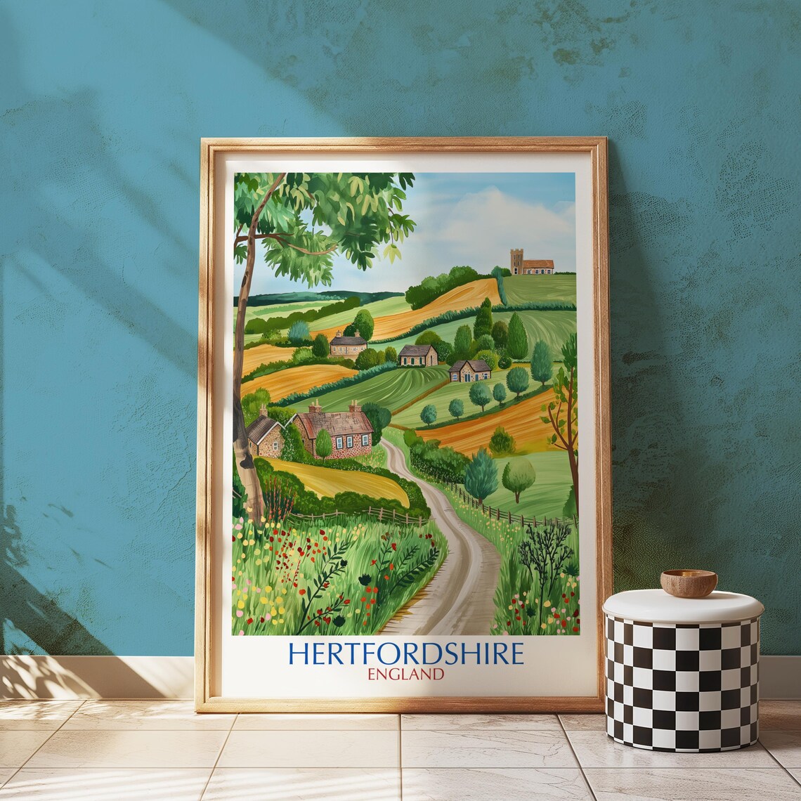 Hertfordshire England Vintage Travel Poster