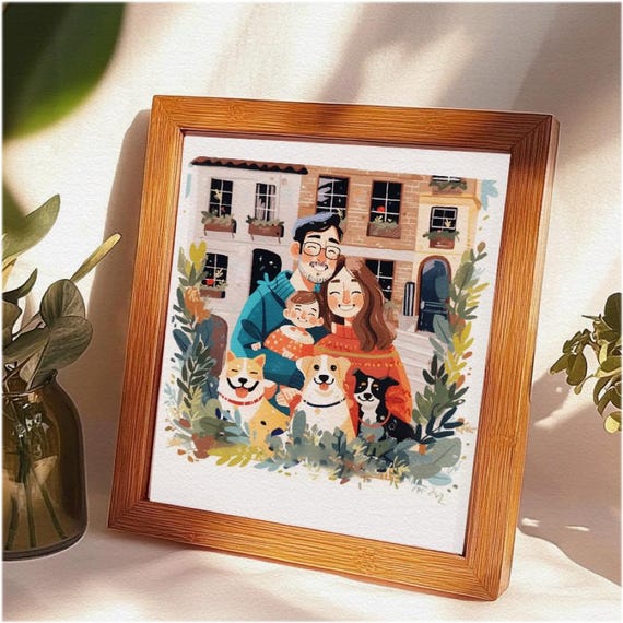Couple Portrait Couple Illustration Wedding Gift Custom Couple Portrait Family Portrait Personalized Portrait Illustration Gift