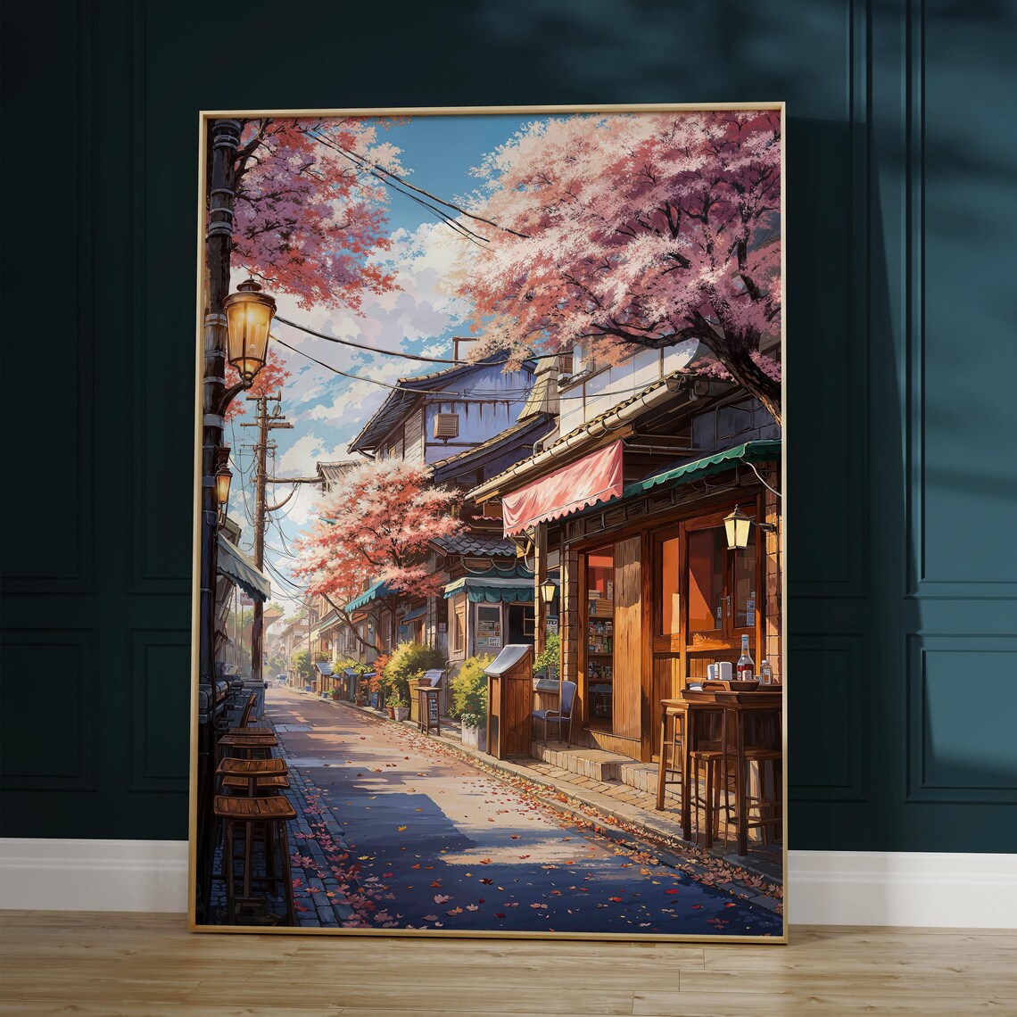 Lofi Sakura Cherry Blossom Anime Street Art Poster