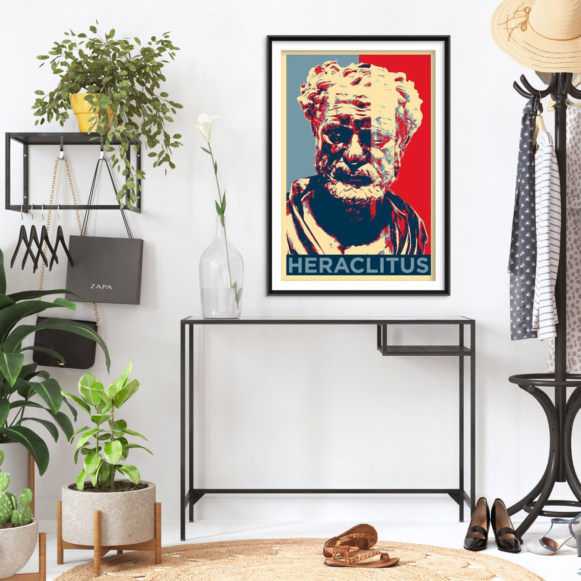 Heraclitus Philosopher Pop Art Red Blue Bust Portrait Poster - Image 2