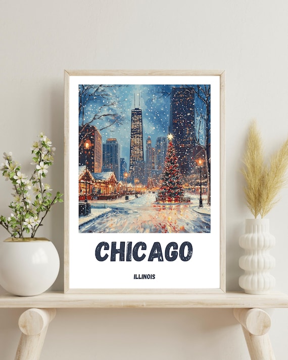 Chicago Winter Travel Poster