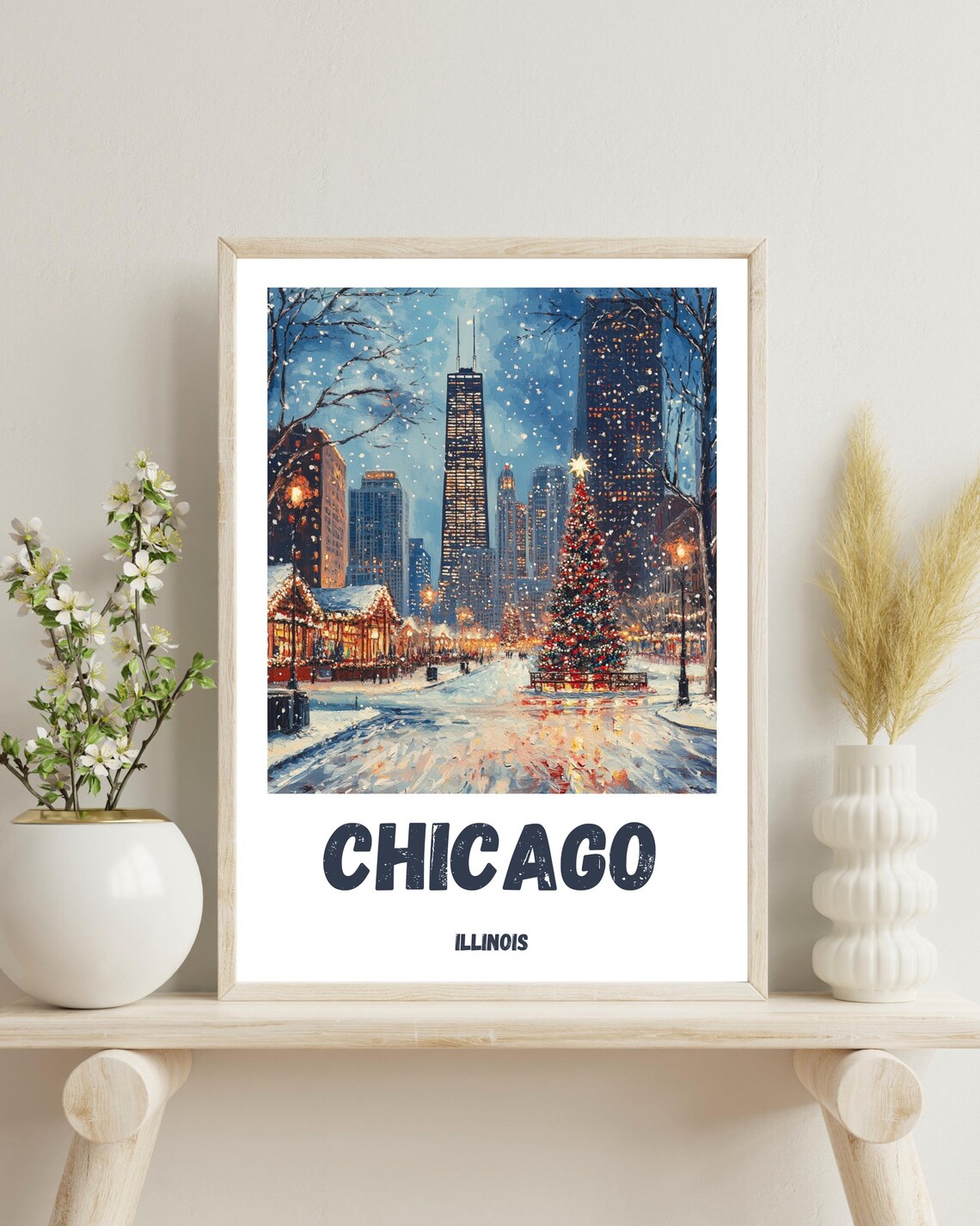 Chicago Winter Travel Poster