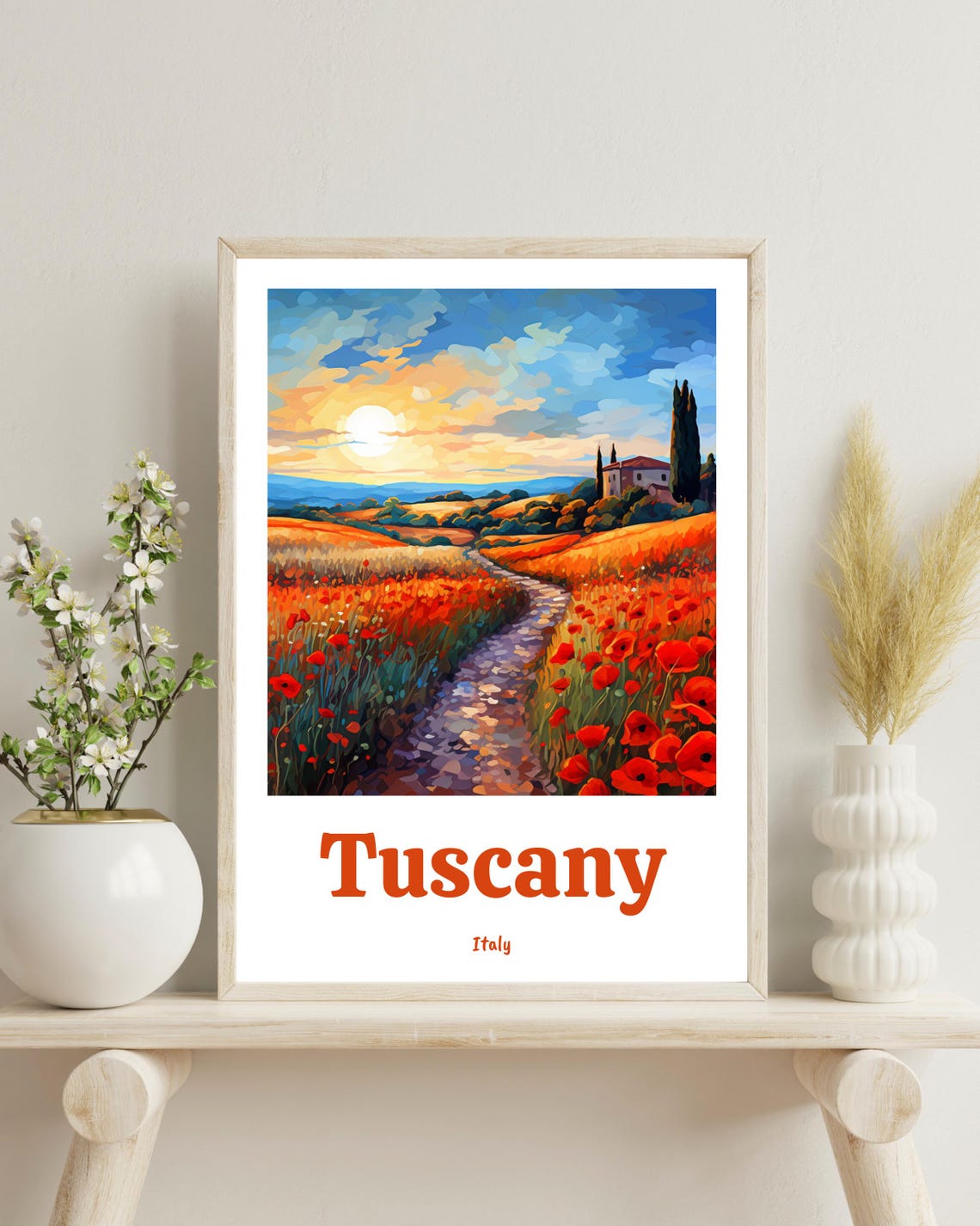 Toscana Travel Poster, Tuscany Italy Wall Decor