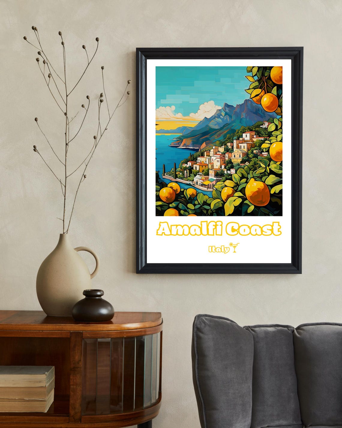 Amalfi Coast Travel Poster, Sorrento Lemon Art Print - Image 2