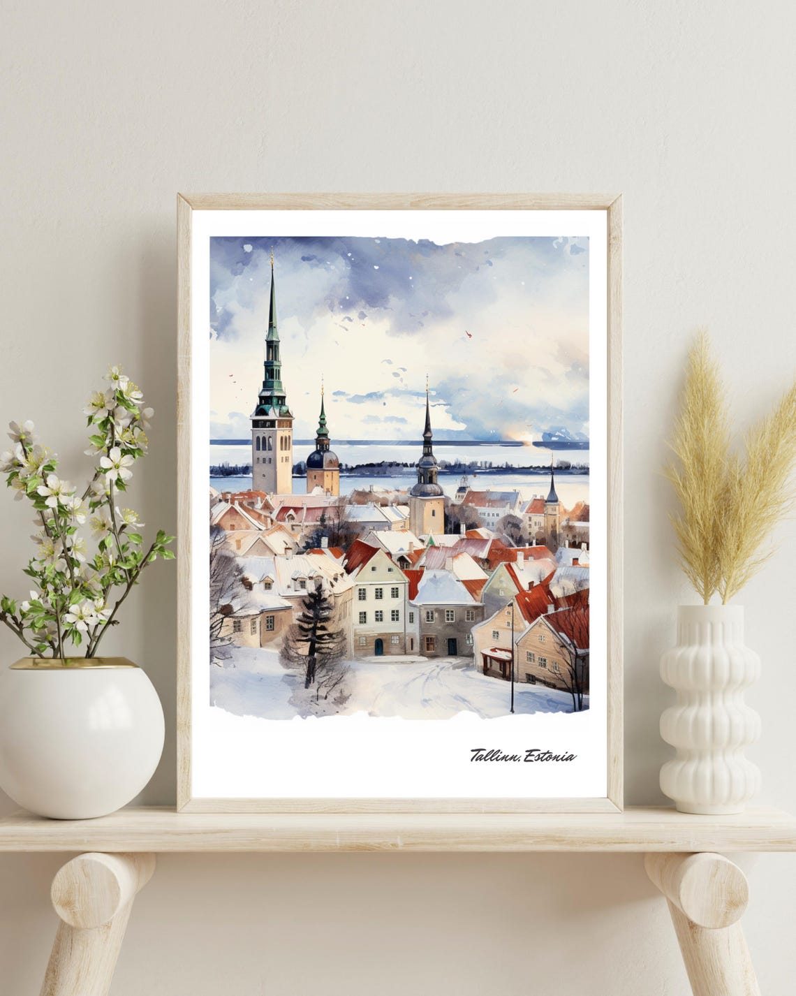 Tallinn Estonia Travel Poster, Living Room Gift