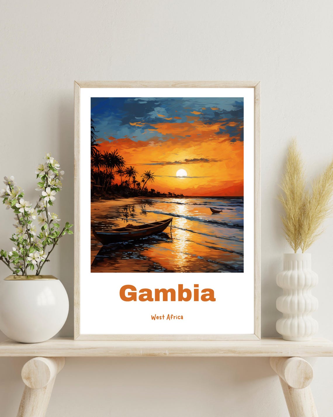 Gambia Travel Poster, Africa Gift For Her