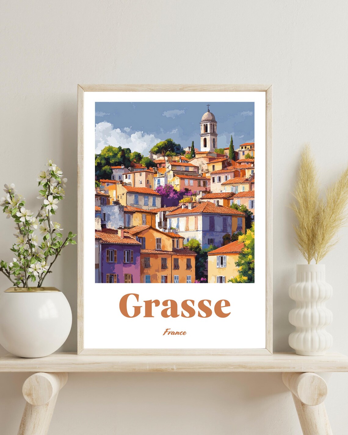 Grasse Village - French Riviera Travel Poster