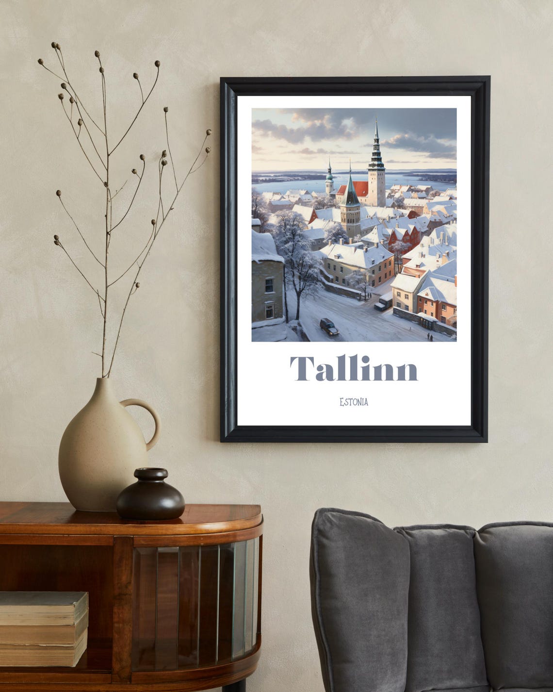 Tallinn Winter Estonia Travel Poster, Christmas Gift - Image 2