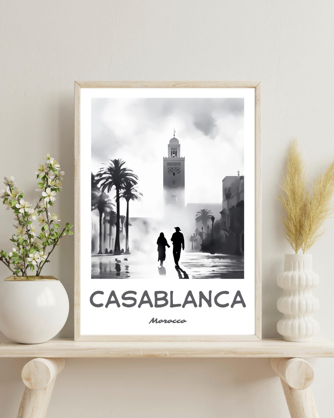 Casablanca Travel Poster, Morocco Wall Art