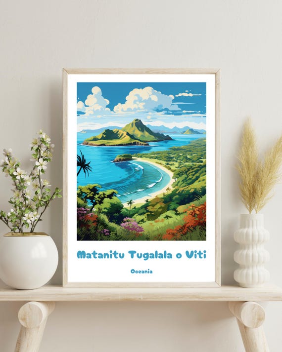 Fiji Tropical Island Travel Poster, Gift