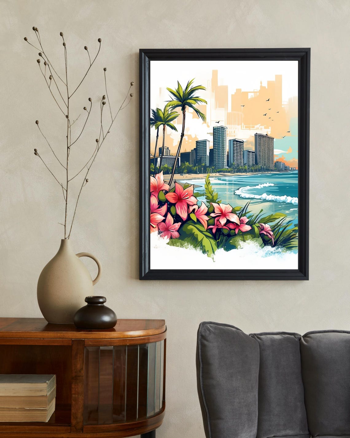 Honolulu Travel Poster, Hawaii Gift Art - Image 2