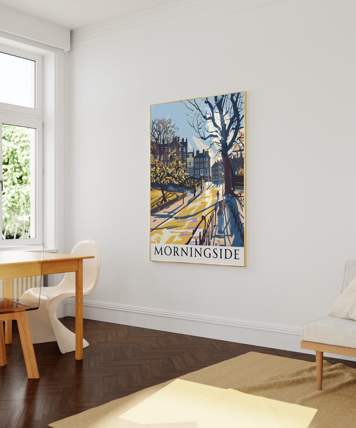 Morningside Edinburgh Sunny Autumn Street Scene Travel Poster - Image 4