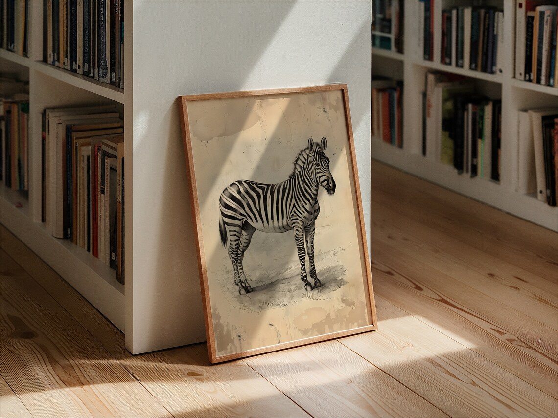 Vintage Zebra Print, Safari Animal Wall Art Print - Image 3