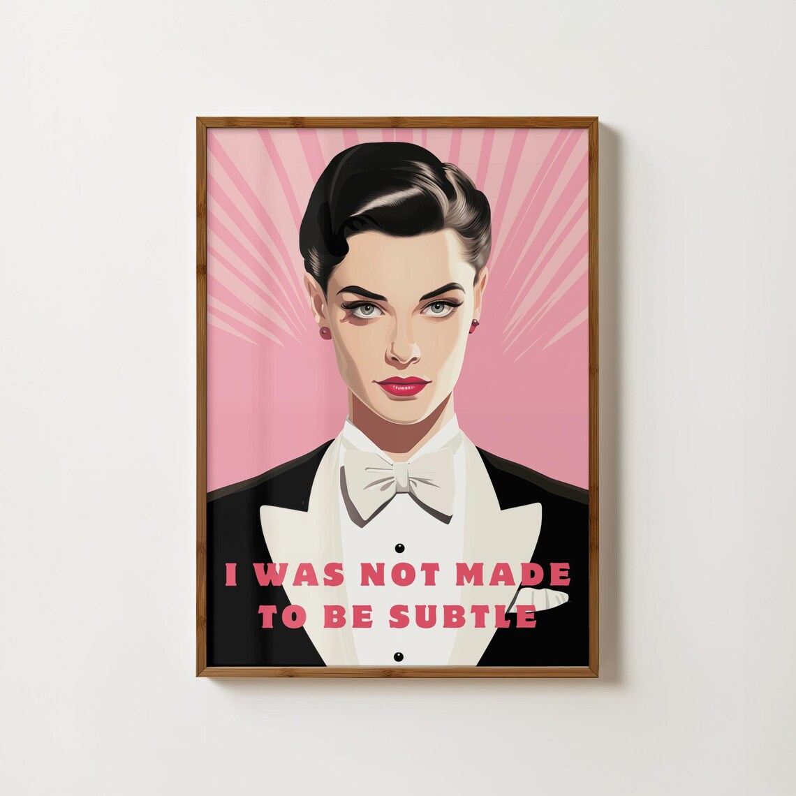 I Was Not Made To Be Subtle Retro Woman Feminist Quote Poster