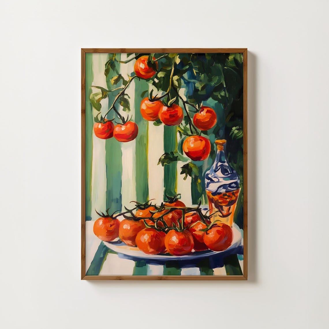 Ripe Red Tomatoes On Vine Italian Kitchen Still Life Scene Poster