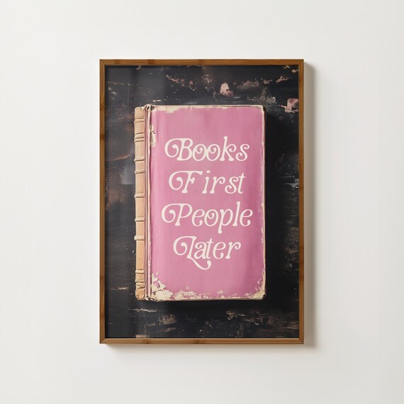 Funny Book Print Reading Art Print More Books Painting Library Decor Bookish Art Book Club Poster Reading Wall Art Funny Book Lover Gift