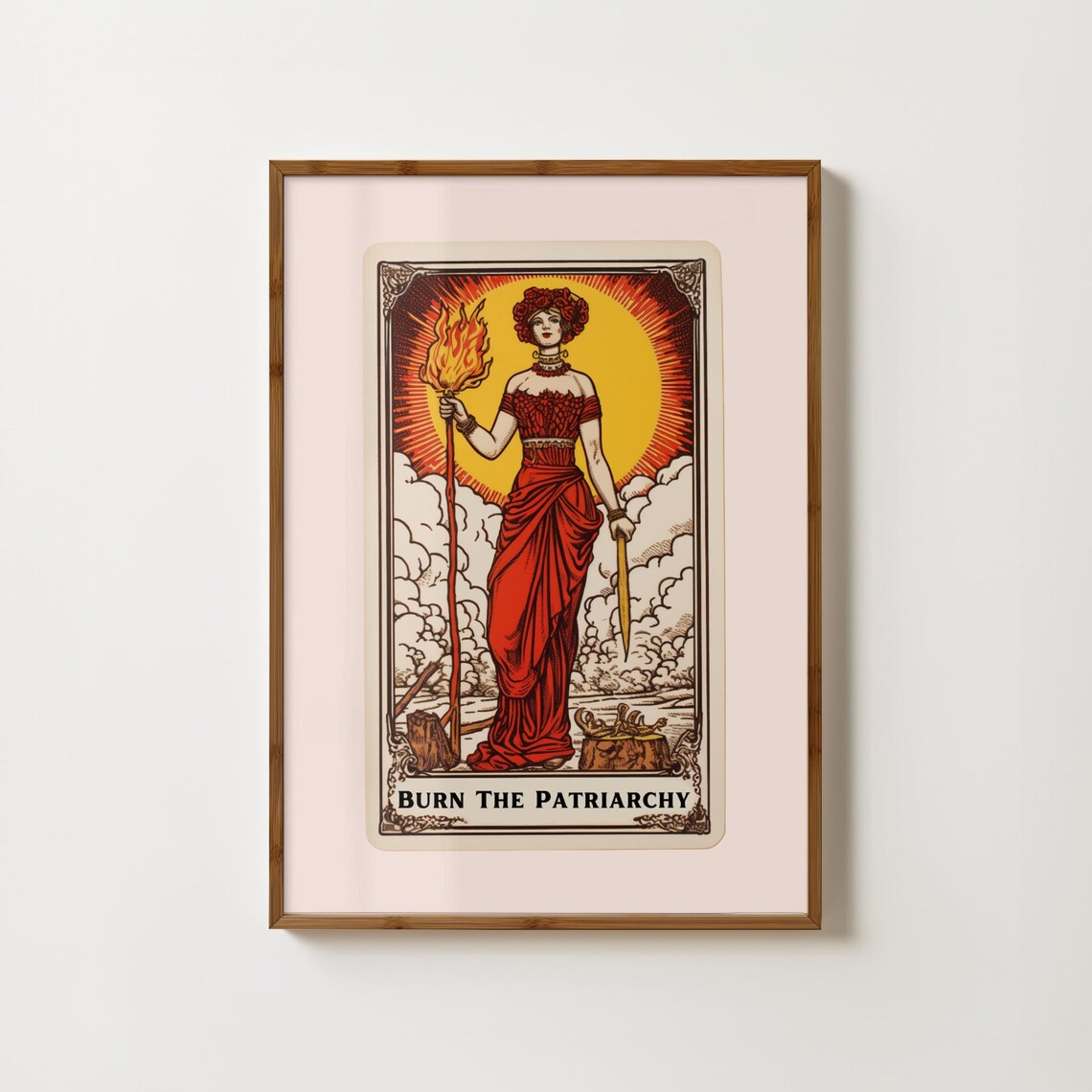 Burn The Patriarchy Print Feminist Art Print Tarot Card Posters Feminism Smash The Patriarchy Witchy Print Feminist Wall Art