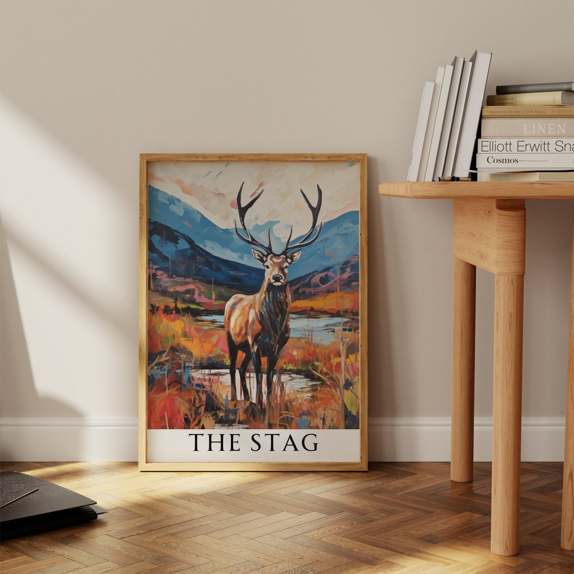 The Stag Red Deer With Antlers In Scottish Highlands Autumn Poster - Image 3