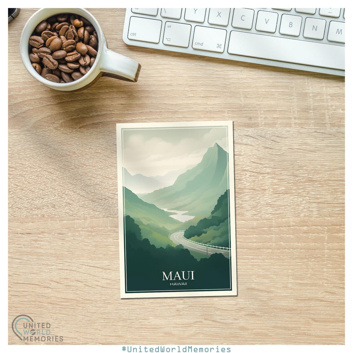Maui Hawaii Hana Highway Green Valley Road Scenic Travel Poster - Image 2