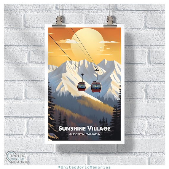 Banff Sunshine Village Gondola Adventure Travel Poster