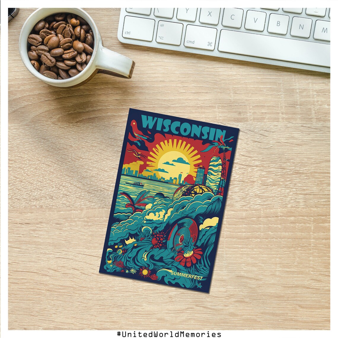 Wisconsin Summerfest Music Festival Lakeside Sunshine Bold Poster - Image 3