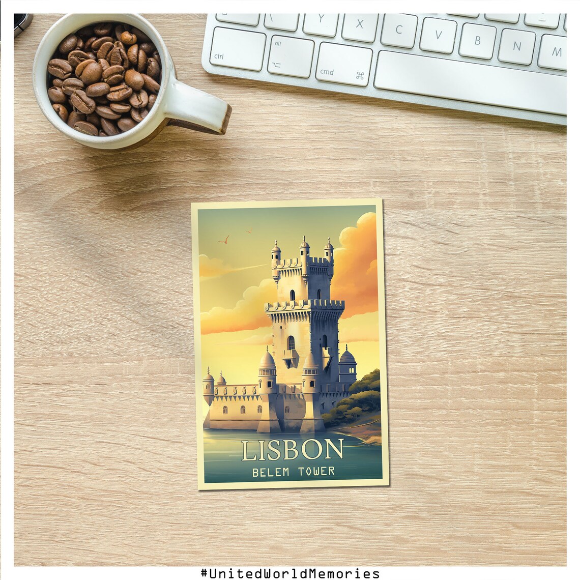 Lisbon Portugal Belem Tower River Sunset Historic Landmark Poster - Image 4