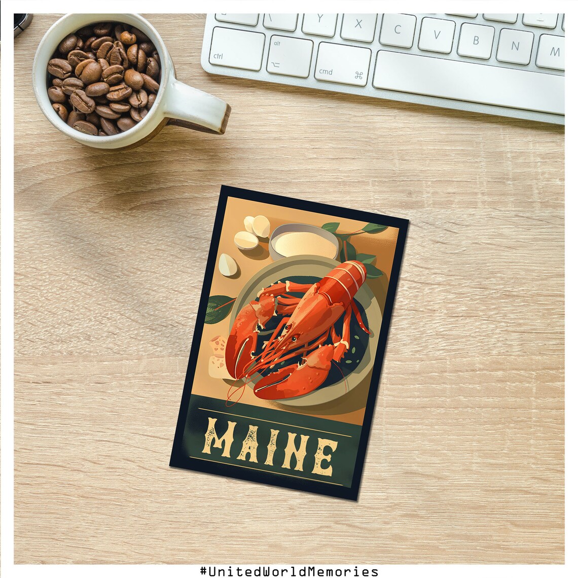 Maine Lobster Seafood Feast Vintage Coastal Kitchen Classic Poster - Image 4