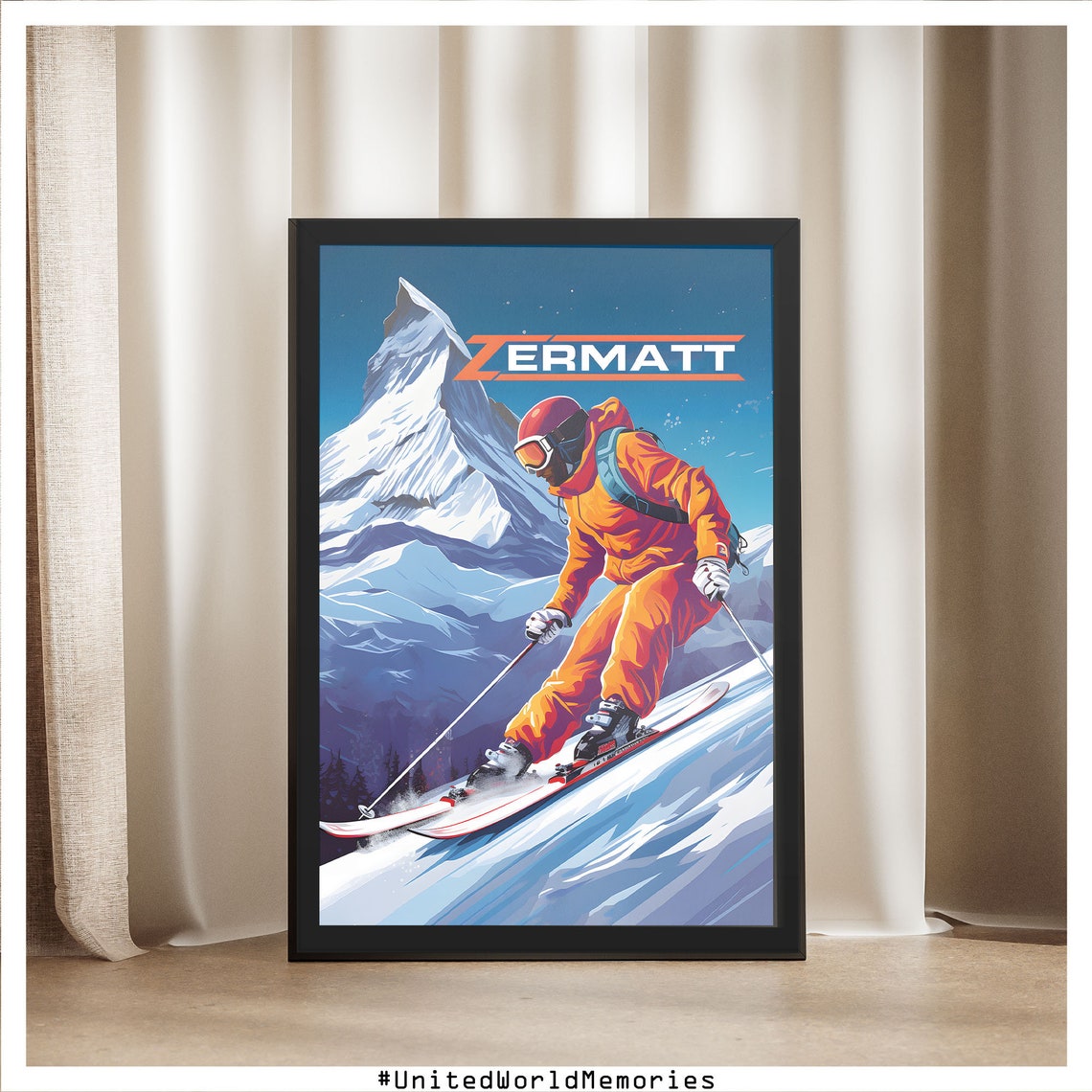 Zermatt Matterhorn Extreme Downhill Skiing Slope Thrill Poster - Image 5
