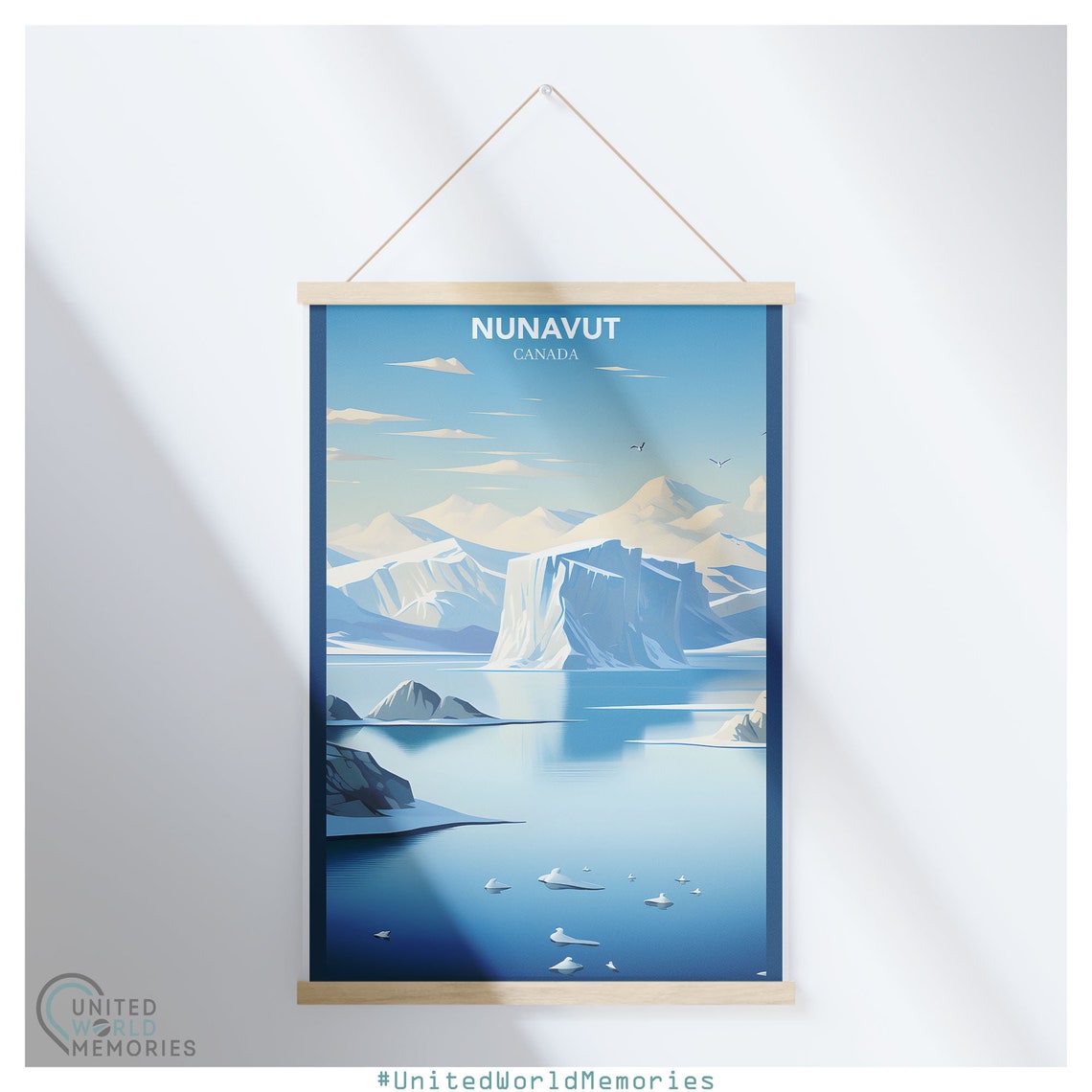 Nunavut Canada Arctic Iceberg Glacier Minimalist Blue Ocean Poster - Image 5