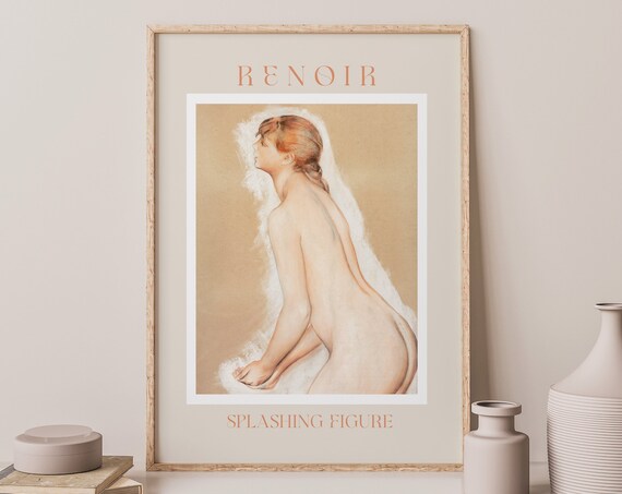 Auguste Renoir Splashing Figure Red Chalk Bather Study Poster