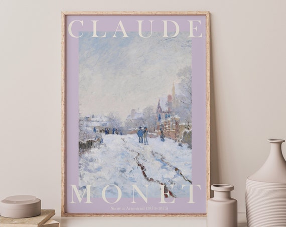 Monet Poster Claude Monet Print Monet Wall Art Monet Picture Modern Monet Print Vintage Monet Art Snow At Argenteuil