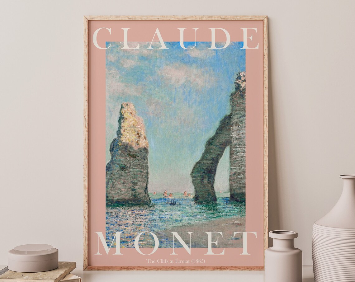 Claude Monet The Cliffs At Etretat 1885 Normandy Coast Seascape Poster