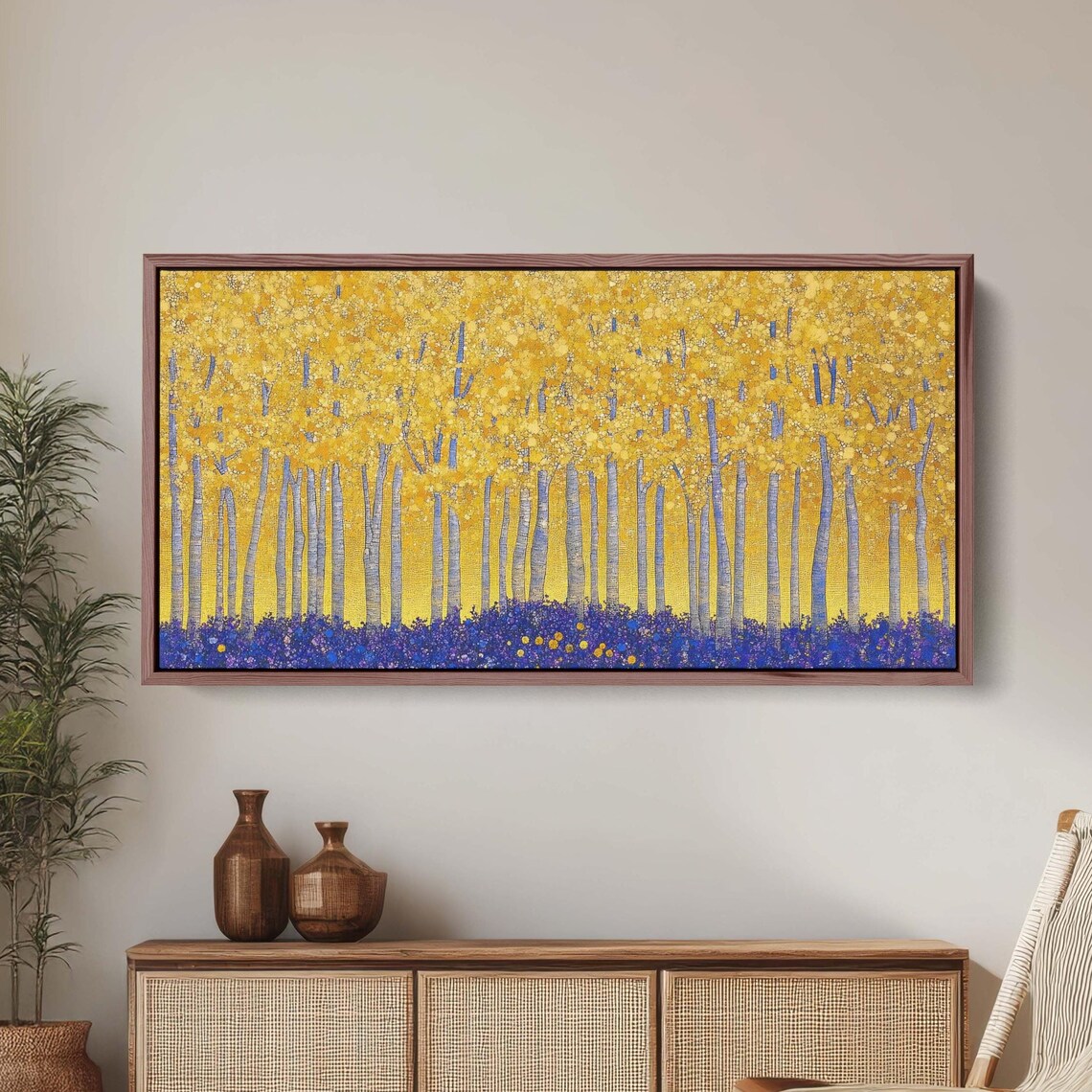 Fall Aspen, Autumn Forest Abstract Art Print