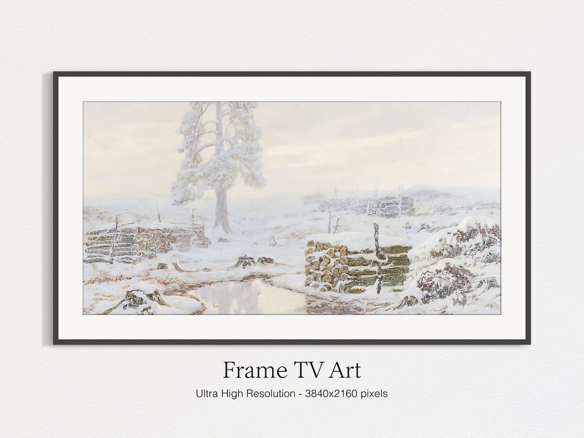 Vintage Winter Landscape Art Print - Image 4
