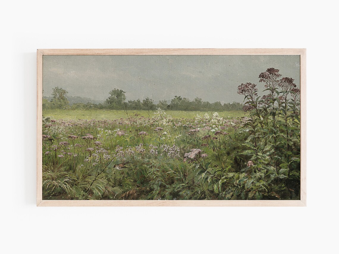 Vintage Oil Landscape Painting Art Print - Image 3