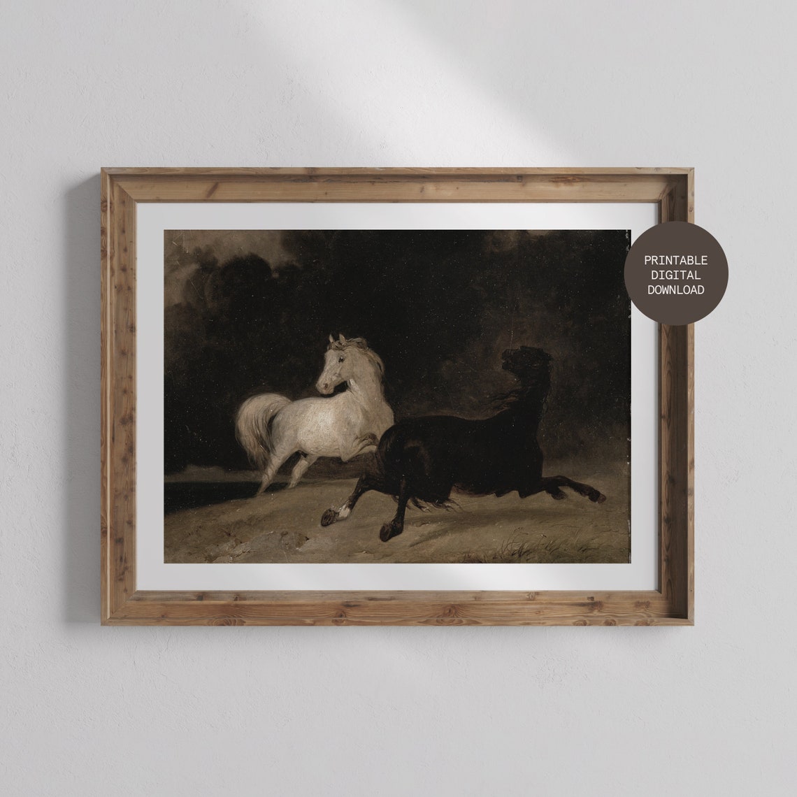 Vintage Horses Painting Art Print - Image 3