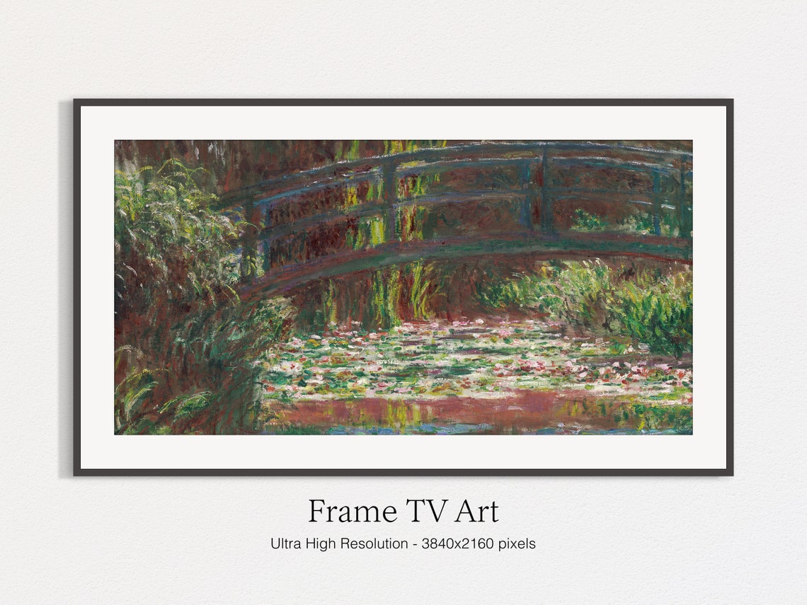 Frame Tv Art Vintage Pond Painting Frame For Tv Oil Art - Image 4