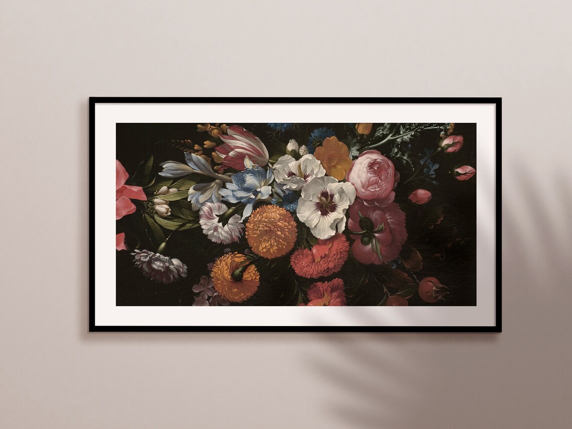 Vintage Flower Still Life with Roses, Art Print - Image 2