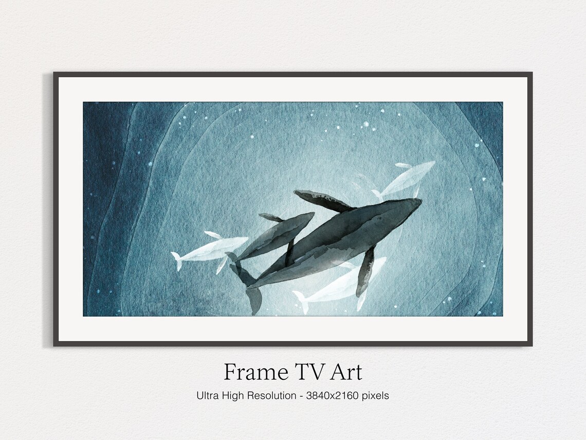 Humpback Whale Watercolor Underwater Art Print - Image 4
