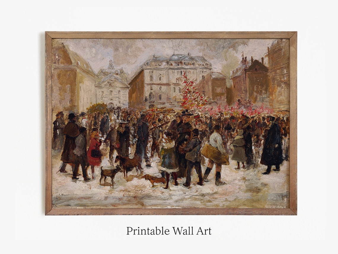 City Scenery, Classic Oil Art Print