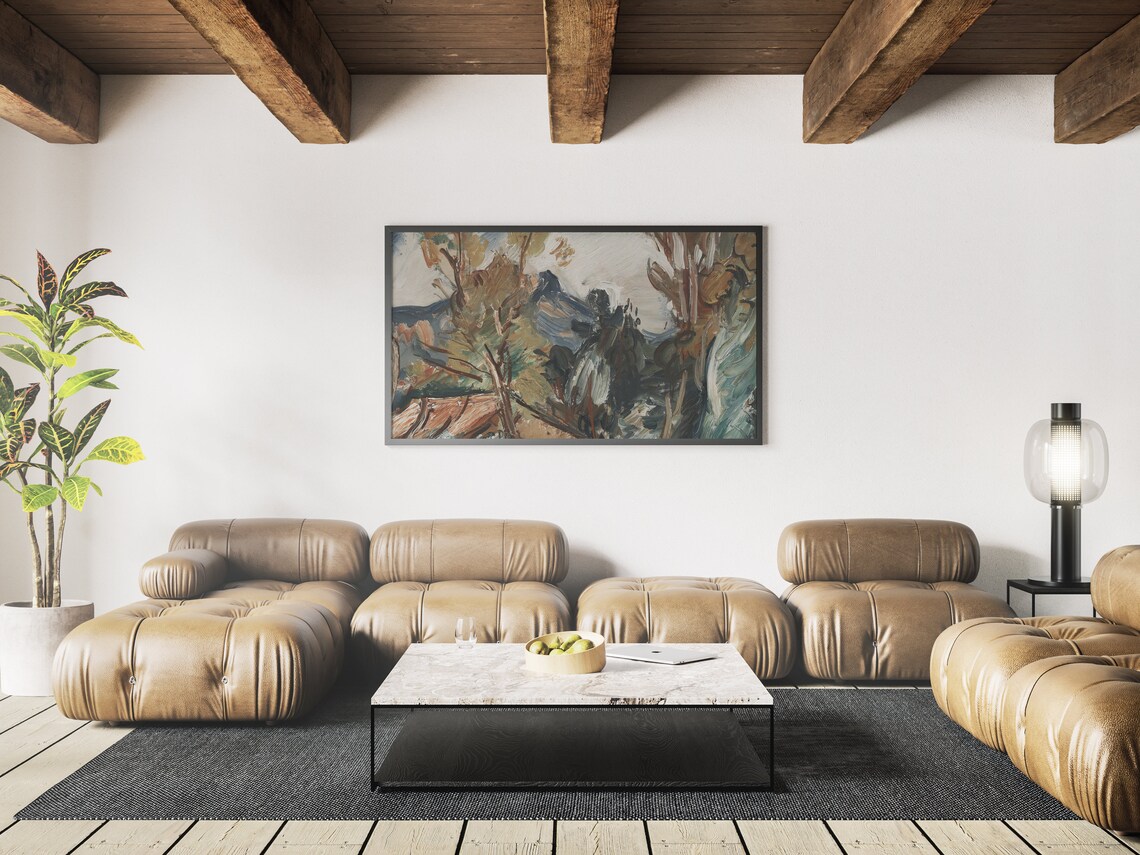 Vintage Oil Painting Art Print, Abstract Modern - Image 3