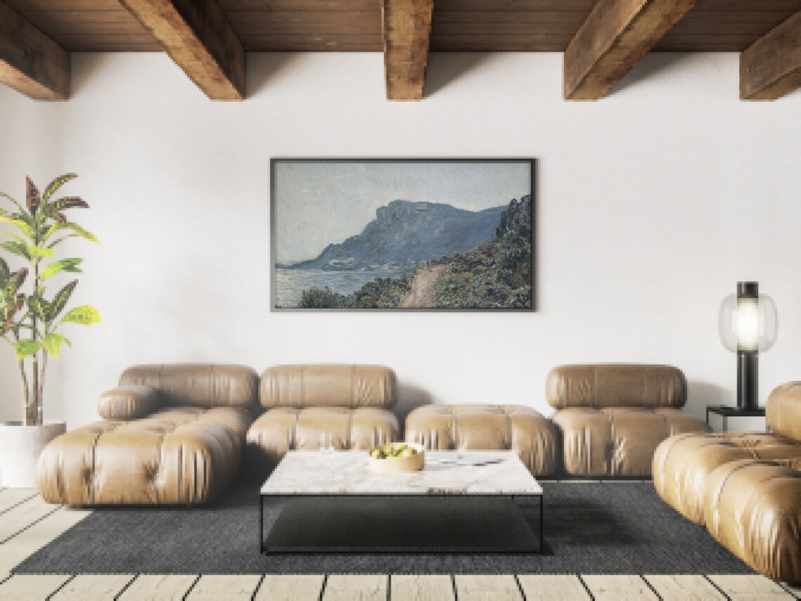 Vintage Landscape Painting Art Print, Abstract Modern - Image 4