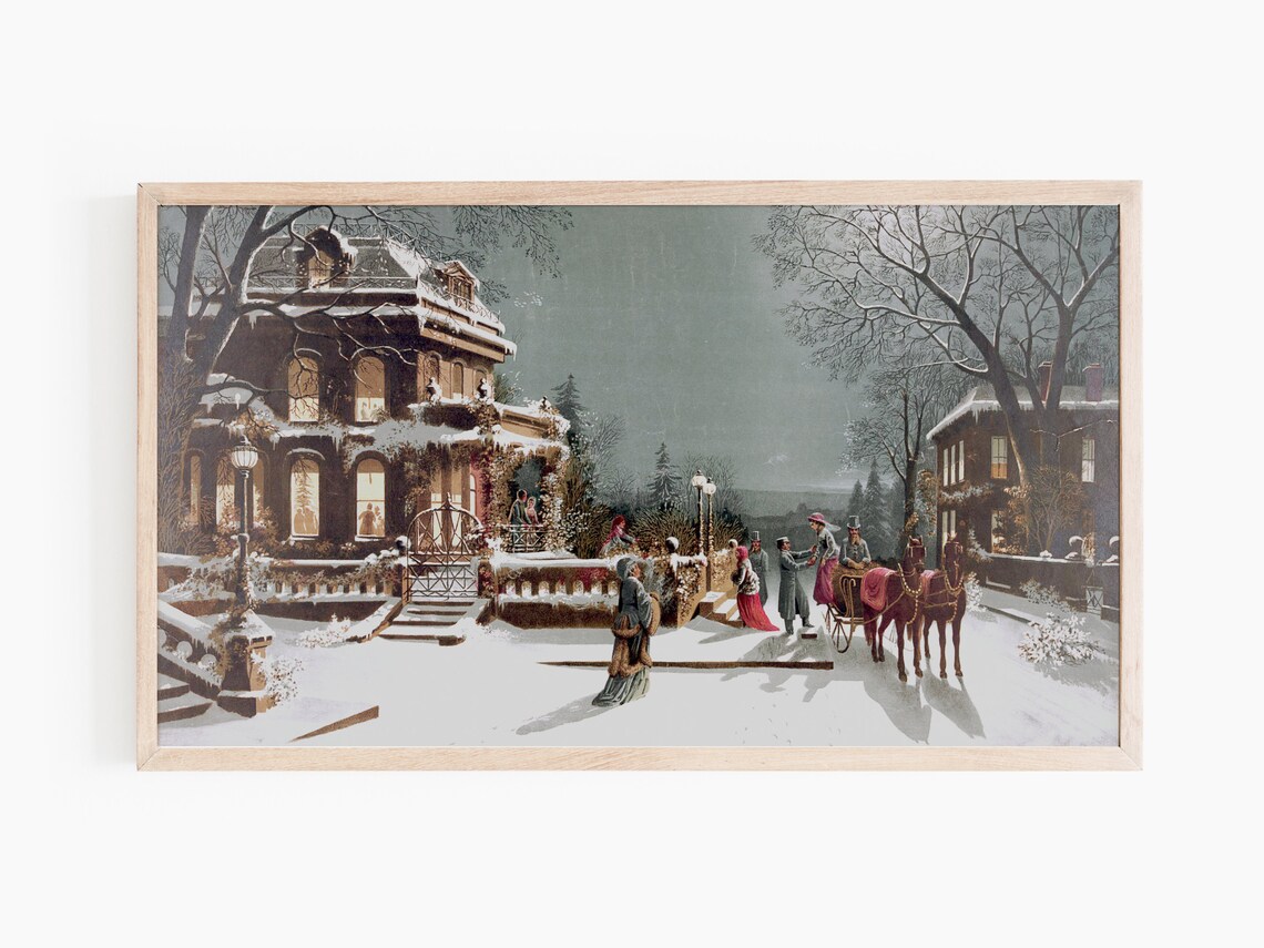 Santa Vintage Christmas Winter TV Art Poster - Image 2