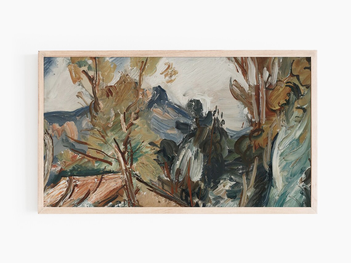 Vintage Oil Painting Art Print, Abstract Modern - Image 2