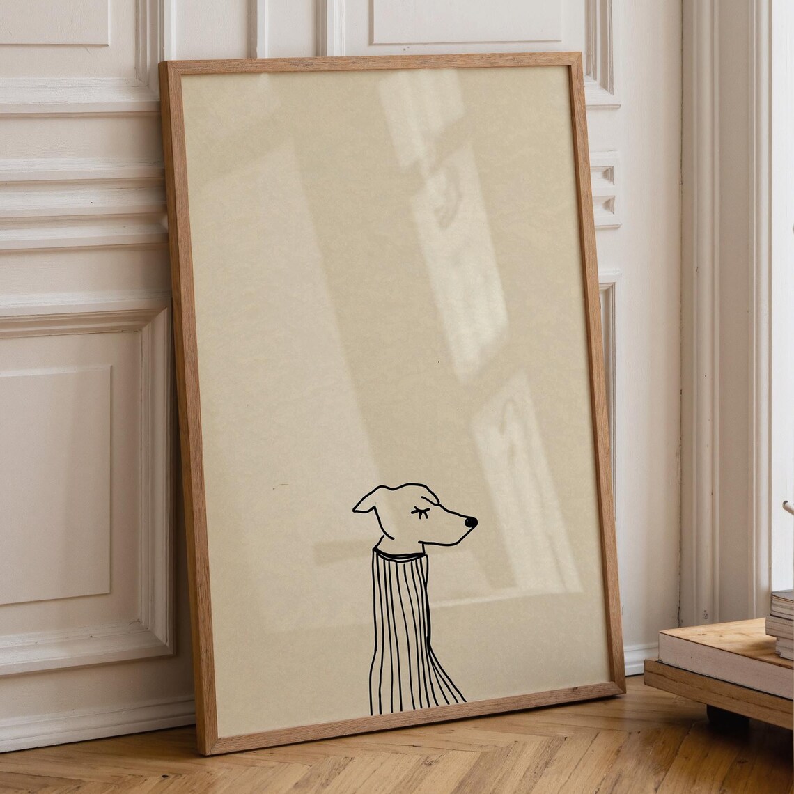 Dog in a Funky Sweater, Minimalist Art Print