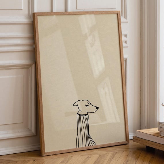 Dog in a Funky Sweater, Minimalist Art Print