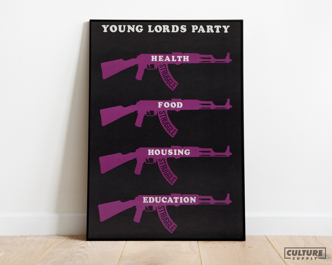Young Lords Party Health Food Housing Education Struggle Poster